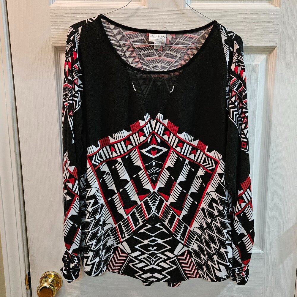 Women's Plus Size 2X - Black, Red & White - Top